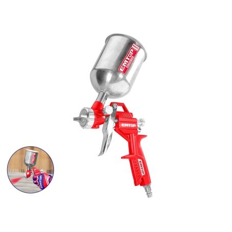 PISTOLA SPRAY 1.5MM EMTOP - 400cc - 3-4 BAR - PARA COMPRESOR - motoscamaralweb.com