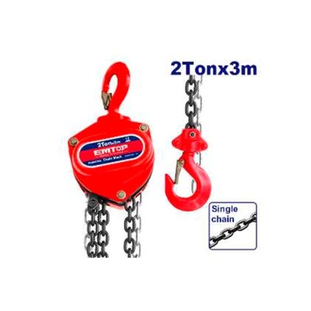 POLIPASTO DE CADENA 2TON 3M EMTOP - motoscamaralweb.com