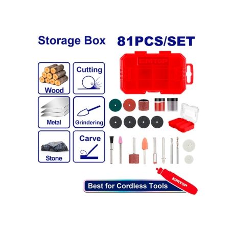 SET ACCESORIOS PARA MULTIDRILL EMTOP (81 PCS) - motoscamaralweb.com