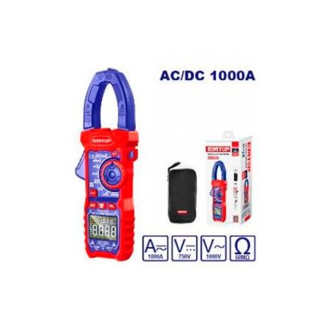 MULTIMETRO DIGITAL CON PINZA 6000C - 1000A EMTOP - motoscamaralweb.com