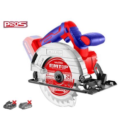 SIERRA CIRCULAR 165MM EMTOP BATERIA 20V - P20S - (1 DISCO - NO INCLUYE BATERÍA NI CARGADOR) - motoscamaralweb.com