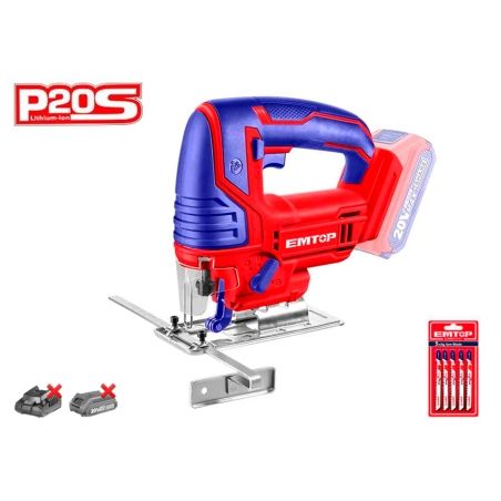 SIERRA DE CALAR EMTOP BATERÍA 20V - P20S - (CON 5 SIERRAS - NO INCLUYE BATERÍA NI CARGADOR) - motoscamaralweb.com