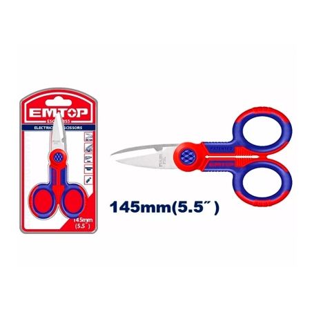 TIJERAS ELECTRICISTA 5.5 145mm ACERO INOXIDABLE EMTOP - motoscamaralweb.com