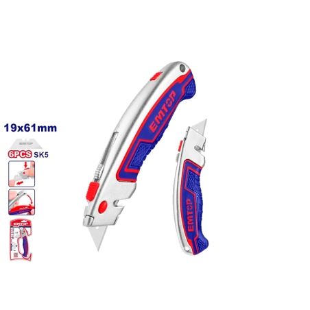 CUCHILLA MULTIUSO CUTTER 61x19mm (INCLUYE 6 CUCHILLAS RECAMBIO SK5) - motoscamaralweb.com