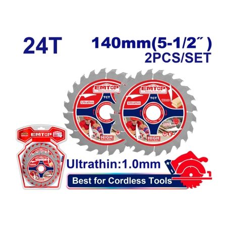 SET 2 DISCOS WIDIA 24 DIENTES SIERRA CIRCULAR ELCS1402 - motoscamaralweb.com