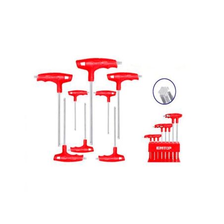 JUEGO LLAVES TORX CR-V - 8PCS (T10x100. T15x100. T20x100. T25x100. T30x150. T40x150. T45x200. T50x20 - motoscamaralweb.com