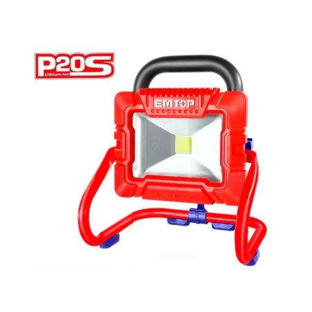 REFLECTOR LED 20V EMTOP - 900-1800 LUMENS - P20S (NO INCLUYE BATERÍA NI CARGADOR) - motoscamaralweb.com