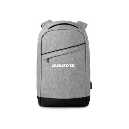 MOCHILA GRIS DE POLIESTER 600 D Y BOLSILLO ANTIRROBO ANOVA - motoscamaralweb.com
