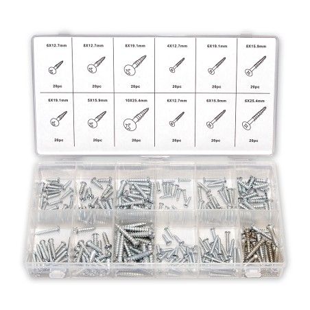 SURTIDO TORNILLOS MADERA 240 PZ UNIVERSAL- motoscamaralweb.com