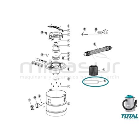 TUBO ALUMINIO ASPIRADOR CENIZA TAVC12202 - motoscamaralweb.com