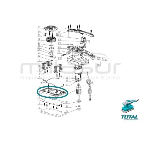 BASE ALUMINIO LIJADORA TF1301826 - motoscamaralweb.com