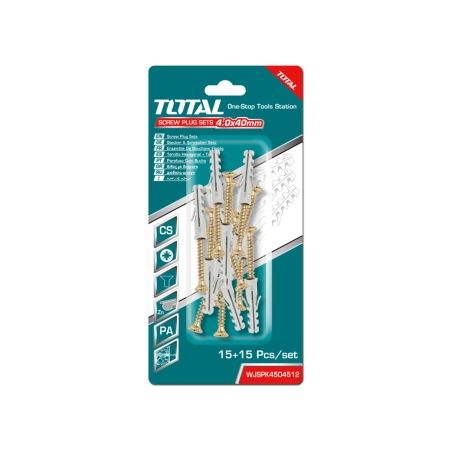 BLISTER TORNILLO 4.0x40mm + TACO 6x30mm (15 UDS) - motoscamaralweb.com