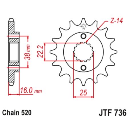 Piñón con goma anti-ruido JT SPROCKETS acero - 736 - 520 - motoscamaralweb.com