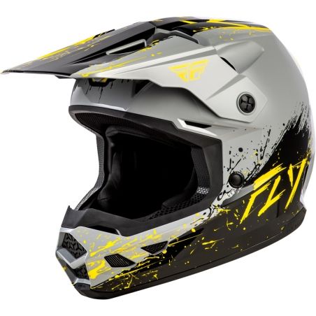 Casco infantil FLY RACING Kinetic Drip - gris/negro/amarillo - motoscamaralweb.com