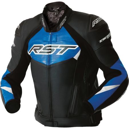 RST Tractech Evo D3O Leather Jacket - Black/Blue - motoscamaralweb.com