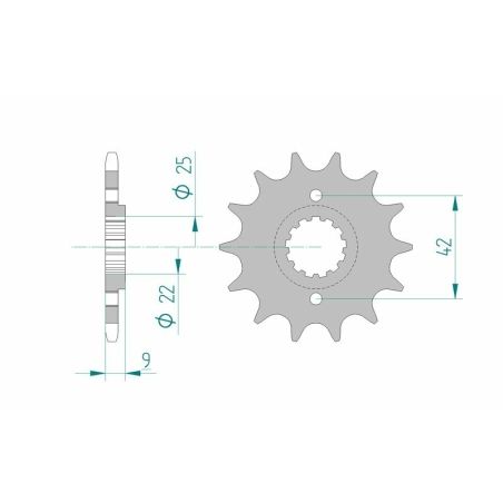Piñón AFAM acero estándar 24502 - Paso 520 - motoscamaralweb.com