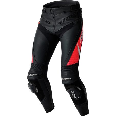 RST Tractech Evo D30 Leather Pants - Black/Flo Red - motoscamaralweb.com