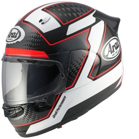 Casco ARAI Quantic Giu - rojo - motoscamaralweb.com