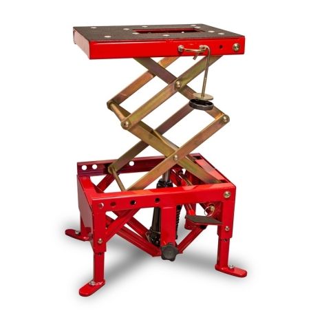 Elevador hidraulico central off road VECTOR rojo (ruedas no incluidas) - motoscamaralweb.com