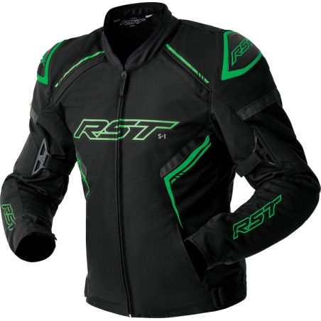 RST S1 D3O Textile Jacket - Black/Flo Green - motoscamaralweb.com