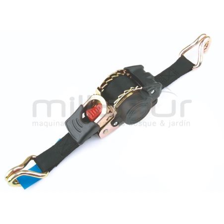 ESLINGA - CINTA DE TRINCAJE CON TENSOR DE CARRACA - 3MX52MM - 500KG GANCHO EN J - motoscamaralweb.com