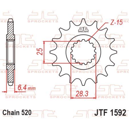 Piñón con goma anti-ruido JT SPROCKETS acero 1529 - 520 - motoscamaralweb.com