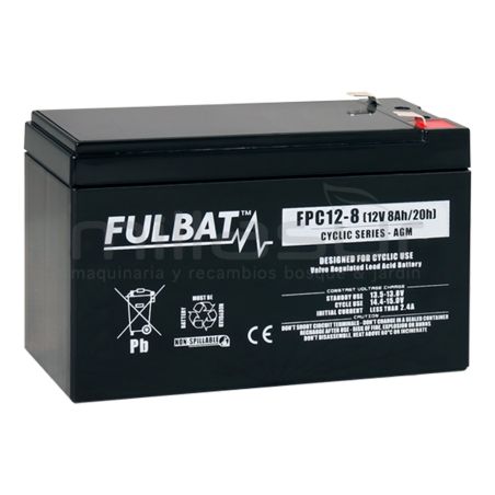 BATERIA CICLICA AGM FPC12-8 12V 8 Ah.( 151 x 65 x 99.5 ) - motoscamaralweb.com