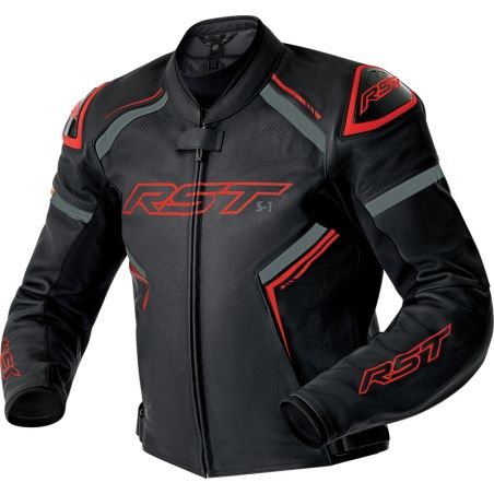 Chaqueta de piel RST S1 D3O - negro/rojo - motoscamaralweb.com