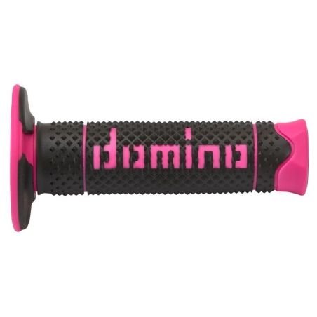 Puños DOMINO FULL GRIP A260 color negro / amarillo fluor - motoscamaralweb.com