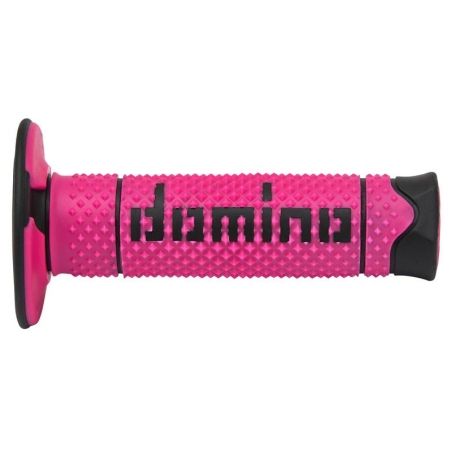 Puños DOMINO FULL GRIP A260 color negro / amarillo fluor - motoscamaralweb.com