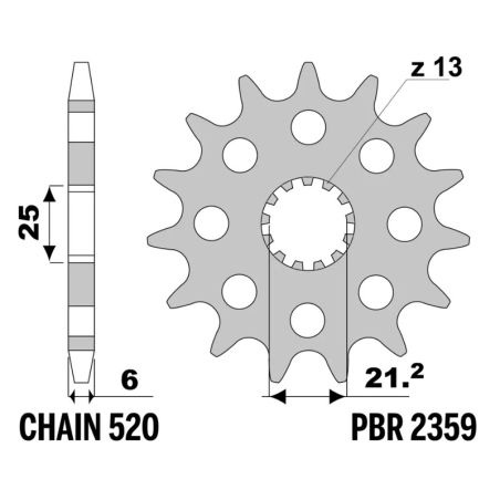 Piñón PBR acero estándar - 520 - motoscamaralweb.com