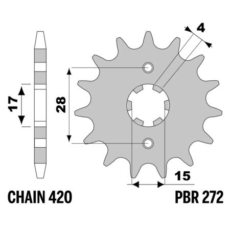 Piñón PBR acero estándar - 420 - motoscamaralweb.com