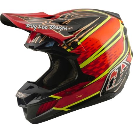 Casco TROY LEE DESIGNS SE5 Carbon Mips - Wings rojo - motoscamaralweb.com