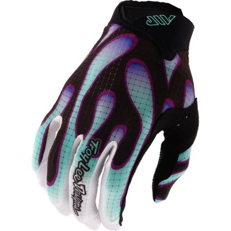 Guantes TROY LEE DESIGNS Air - Overspray negro/Real Teal - motoscamaralweb.com