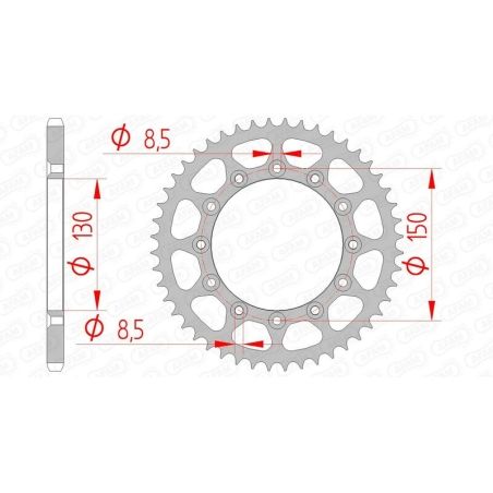 Corona AFAM acero autolimpiable 12323 - Paso 520 - motoscamaralweb.com