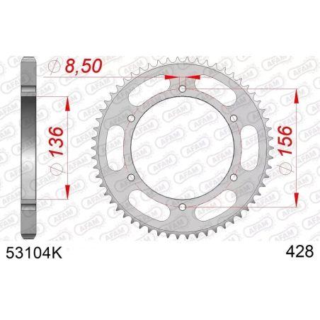 Corona AFAM acero estándar 53104 - Paso 428 - motoscamaralweb.com