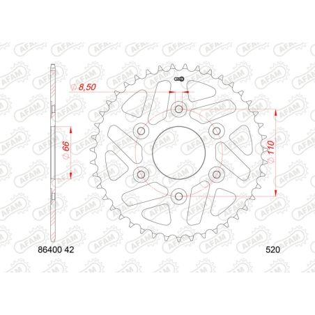 Corona AFAM acero estándar 86400 - 520 - motoscamaralweb.com