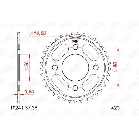 Corona AFAM acero estándar 10241 - 420 - motoscamaralweb.com