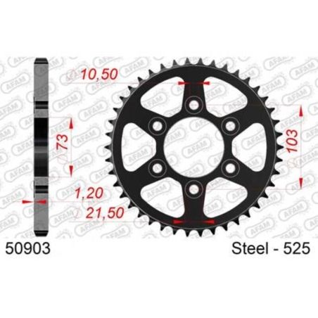 Corona AFAM acero estándar 50903 - Paso 525 - motoscamaralweb.com