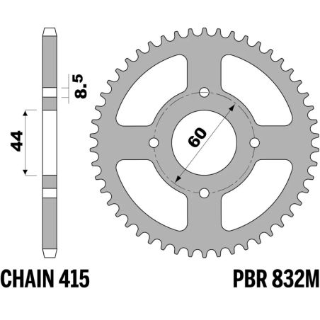 Corona PBR acero estándar - 415 - motoscamaralweb.com