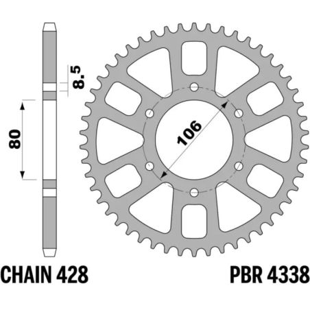 Corona PBR aluminio ultra-light - 428 - motoscamaralweb.com