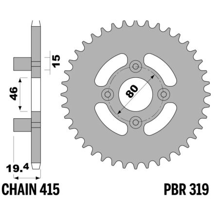 Corona PBR acero estándar - 415 - motoscamaralweb.com
