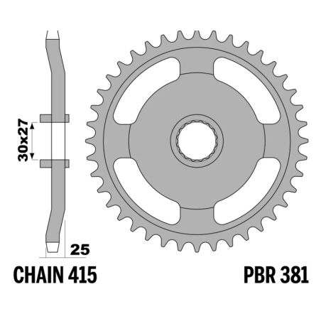 Corona PBR acero estándar - 415 - motoscamaralweb.com