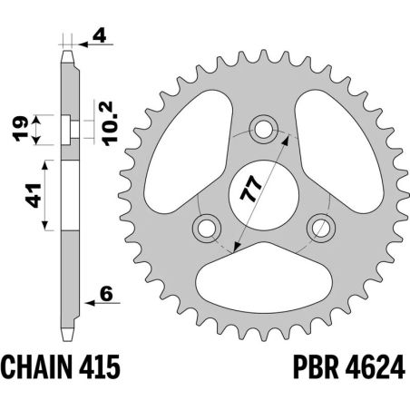 Corona AFAM aluminio 72105K - Paso 525 - motoscamaralweb.com