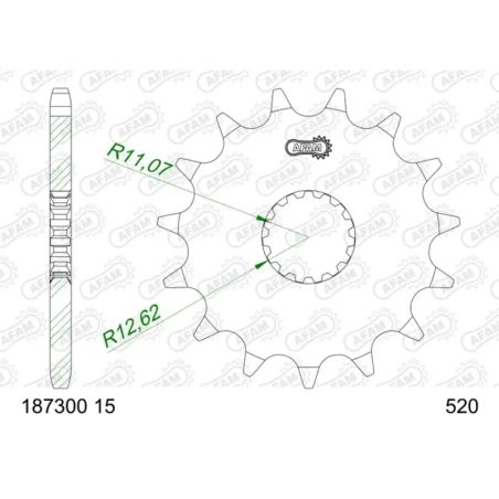 Piñón AFAM acero estándar 187300 - 520 - motoscamaralweb.com