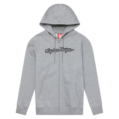 Sudadera con capucha TROY LEE DESIGNS Zip Up Signature - Gray Heather - motoscamaralweb.com