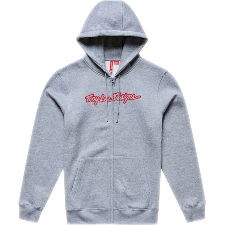 Sudadera con capucha TROY LEE DESIGNS Zip Up Signature - Gray/Heather/Red - motoscamaralweb.com