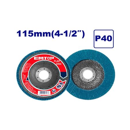 DISCO LIJA MILHOJAS P40 - ZIRCONIO - AMOLADORA 115MM EMTOP - motoscamaralweb.com