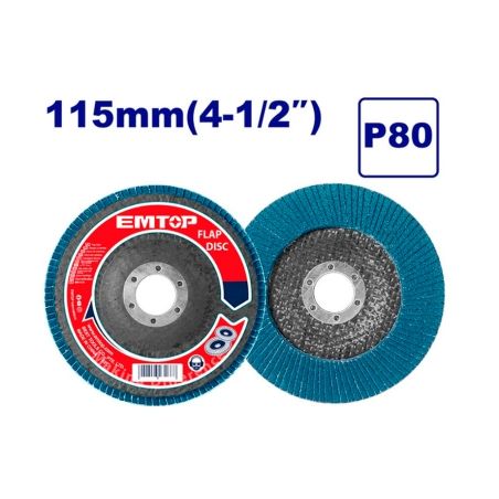 DISCO LIJA MILHOJAS P80 - ZIRCONIO - AMOLADORA 115MM EMTOP - motoscamaralweb.com