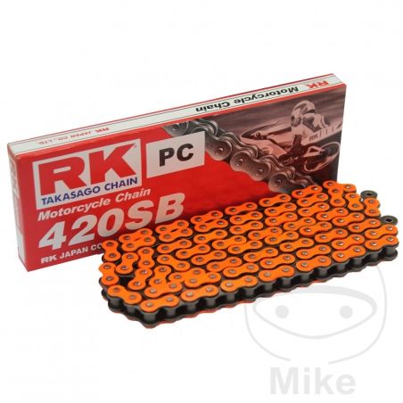 Cadena RK 420SB Naranja por Pasos | RK | Motos Camaral